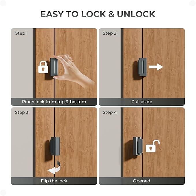 Door Reinforcement Lock, 3PACK Home Security Door Lock Withstands 800 lbs, Childproof Top Door Lock Latch for Toddlers Safety, Inside Night Defender for Inward Swinging Doors