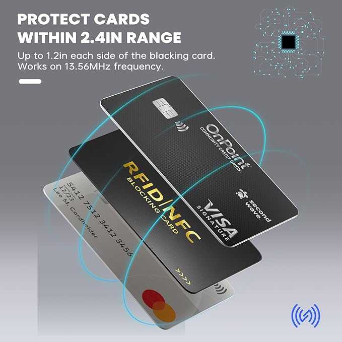 RFID Blocking Card for Wallets, Contactless NFC Credit Card ID Protection Safe Bank Cards Passport Entire Wallet Purse Shield Protector Blocker Guard Pack of 6