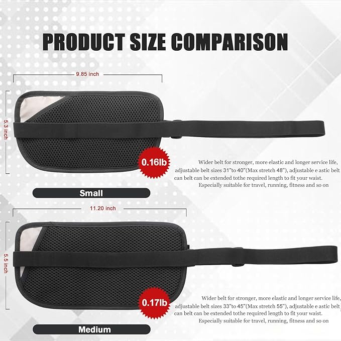 Small Unisex Money Belt For Men and Women, Slim Passport Holder RFID Blocking Travel Essentials Pouch with Adjustable Strap Small Waist Pouch for Workout Running Travelling Hiking