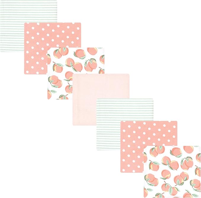 Hudson Baby Unisex Baby Cotton Flannel Receiving Blankets Bundle, Sweet Peach, One Size