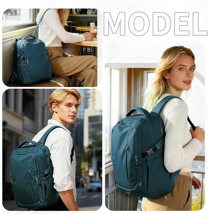 Travel Backpack for Women Men Carry on Backpack, Airline Approved Large Travel Bag Flight Approved Personal item, 15.6 Inch Laptop Backpack Casual Daypack for Weekender Hiking-DEEP BLUE