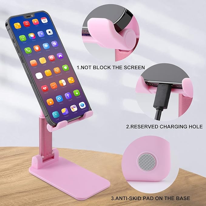 Black Shark Bite Portable Cell Phone Stand Foldable Desktop Phone Holder Adjustable Height Angle with Print Pattern