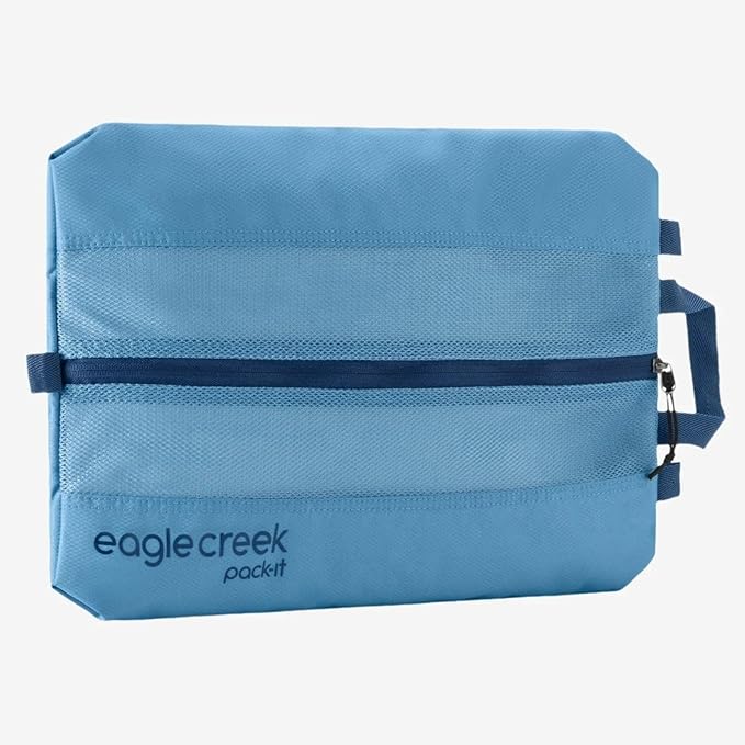 Eagle Creek Pack-It Reveal Shoe Sack - Breathable Shoe Storage Sack for Optimizing Luggage Space - Quick-Drying Material - Lightweight - Washable - Ventilated - Blue Dawn