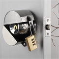 Door Knob With Lock,Without Drilling ,Dementia Door handle lock，From Outside Prevents Turning of Door Knob and Access to Keyhole,for Apartment Evictions，Childproof (Stainless steel with padlock)