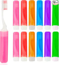 Travel Toothbrush 12 Pcs Travel Toothbrush Set Mini Portable Toothbrushes Soft Travels Size Toothbrushes Kit Small Foldable Tooth Brush with Case Cover for Home Camping Hiking Individually Wrapped
