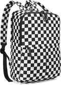 Checkered Backpack for Women Fashion Backpacks with Laptop and Multi Compartment for Travel and Work Black White Check