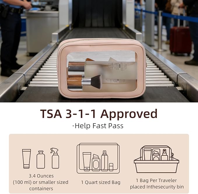 5PCS Diaper Bag Organizer Pouch Set，Clear Organizer Bags,TSA Approved Toiletry Bag,Clear Waterproof Cosmetic Bags with Zipper,Purse Organizer Pouches,Travel Organizer Bags for Woman and Kids