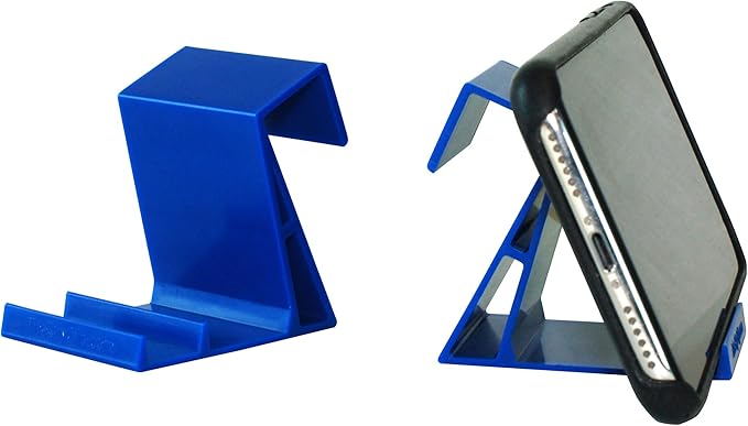 The SkyClip Airplane Cell Phone Back of Seat Inflight Tray Table Clip and Sturdy Phone Stand, Compatible with iPhone, Android, Tablets, and Readers, Travel Must Have (Blue 2 Pack)