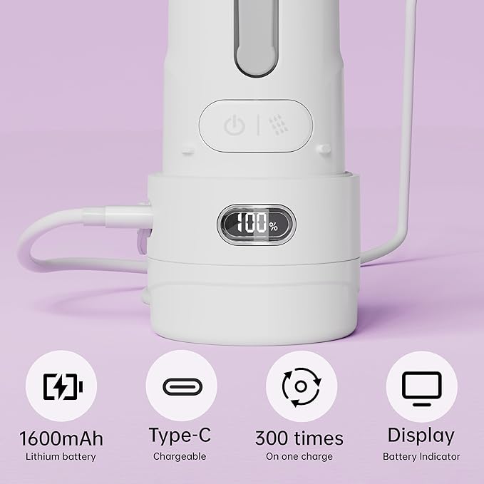 Portable Bidet for Travel | Bathroom - Rechargeable Electric Bidet Sprayer with 3 Pressure | Waterproof for Ultimate Personal Hygiene Cleaning at Home Office and Camping (White)