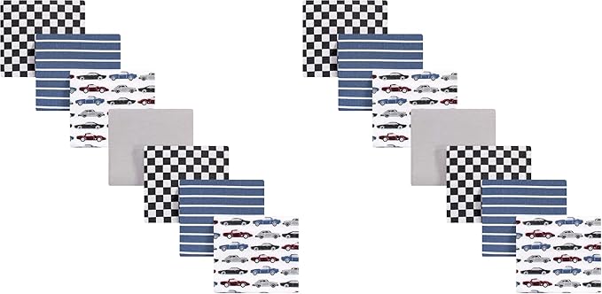 Hudson Baby Unisex Baby Cotton Flannel Receiving Blankets Bundle, Vintage Cars, One Size (Pack of 2)
