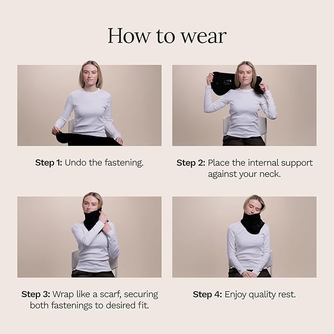 trtl Travel Pillow 2.0 – Scientifically Proven Super Soft Travel Pillow with Premium Head & Neck Support – for Airplane Travel – Machine Washable – Lightweight & Compact – Jet Black – Small