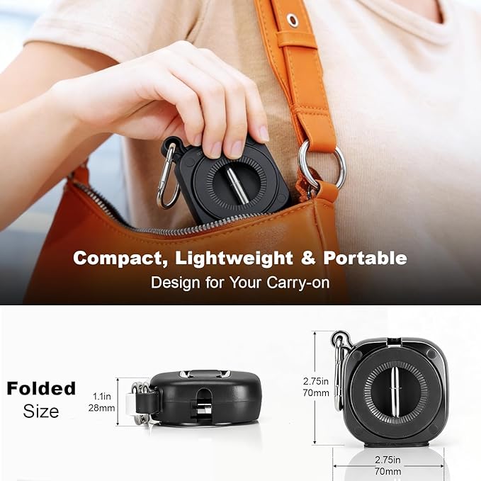 koolehaoda Airplane Phone Holder for Magsafe Air Plane Travel Essentials Magnetic Phone Mount Compatible with iPhone 17-12 Galaxy Mag-Safe Case, Handsfree for Long Flight Flying - Black