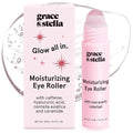 grace & stella Under Eye Brightener with Rose Quartz Rollerball - Centella Asiatica & Caffeine Under Eye Serum for Dark Circles & Puffiness - Travel Essentials, Birthday Gifts for Mom (15ml/0.51floz)
