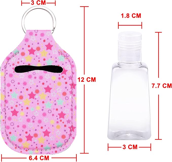 Duufin 60 Pcs Hand Sanitizer Keychain Holders Set with 30 Pcs Empty Bottles 30 Pcs Hand Sanitizer Holder for Backpack Purse