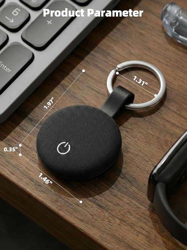 Air Tracker Smart Tags iOS & Android, Bluetooth Key Finder Locator with Sound, IP65 Waterproof Tracking Device, Replaceable Battery Item Finder for Luggage, Keys, Wallets, Pets, Backpack