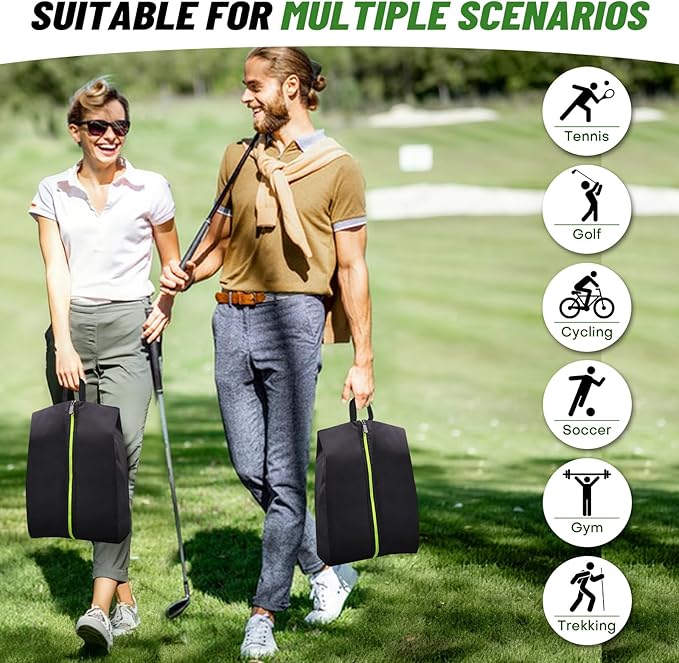 Roliwils 2 Pack Smell Proof Shoe Cleat Bag with Reinforced Handle | Odor-resistant Cleat Bag with Carabiner | Travel Shoe Organizer for Men | Baseball Soccer Footwear Storage