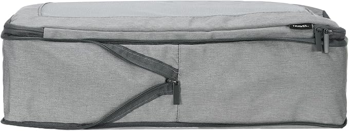 HARFINGTON Compression Packing Cube for Suitcases 45x34x13cm Lightweight Luggage Organizers Bag Travel Essentials Compression Bags for Carry on Suitcases, Grey