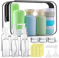 Travel Bottles for Toiletries, 25 Pack TSA Approved Travel Size Containers for Toiletries, Leak Proof Refillable & Squeezable Toiletry Bottles Kit with Clear Bag for Shampoo Lotion Cream Conditioner