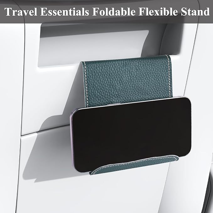 Airplane Travel Essentials for Flying Flex Flap Cell Phone Holder & Flexible Tablet Stand for Desk, Bed, Treadmill, Home & in-Flight Airplane Travel Accessories(1-Lichee Green)