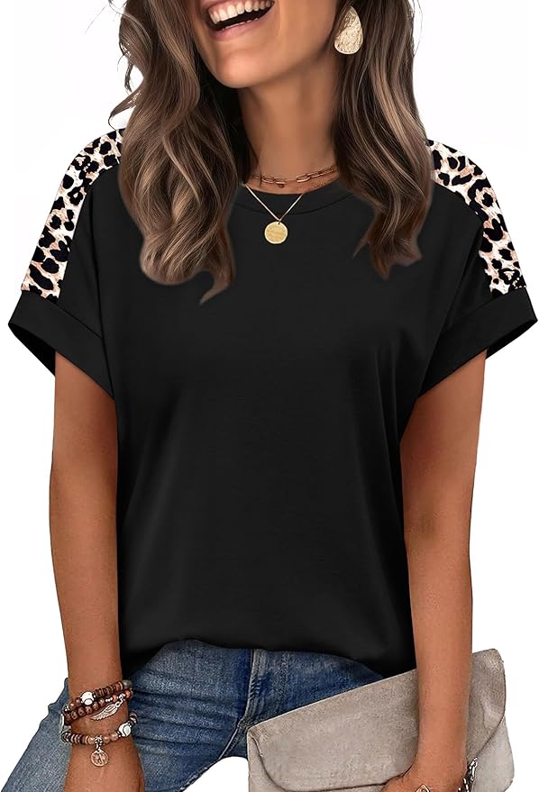 WIHOLL Womens Tops Short Sleeve Shirts Summer Outfits 2026 Spring Dressy Casual Clothes Clothing