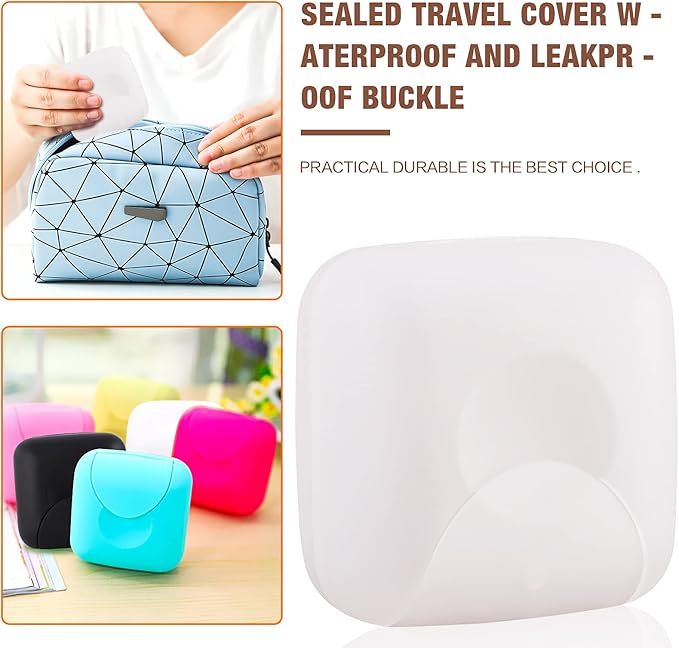 2 Pcs Small Size Plastic Soap Case Holder Container Box Home Outdoor Hiking Camping Travel,2.75 * 2.75 * 1.65 inch Clear