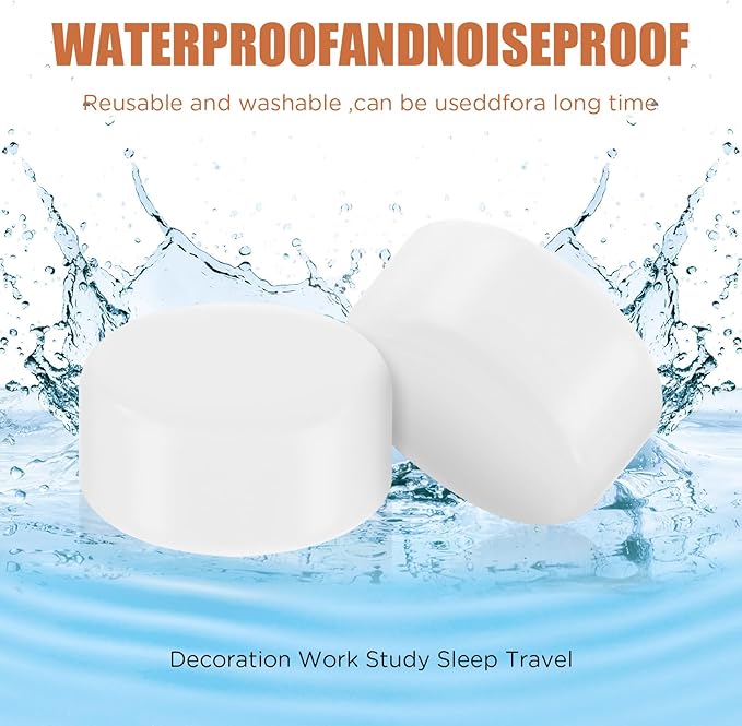 TrelaCo 12 Pack Soft Ear Plugs for Sleeping, Reusable Moldable Silicone Earplugs Noise Cancelling Reduction for Concerts, Swimming, Shooting, Snoring, Airplane, Musicians, Motorcycle (White)