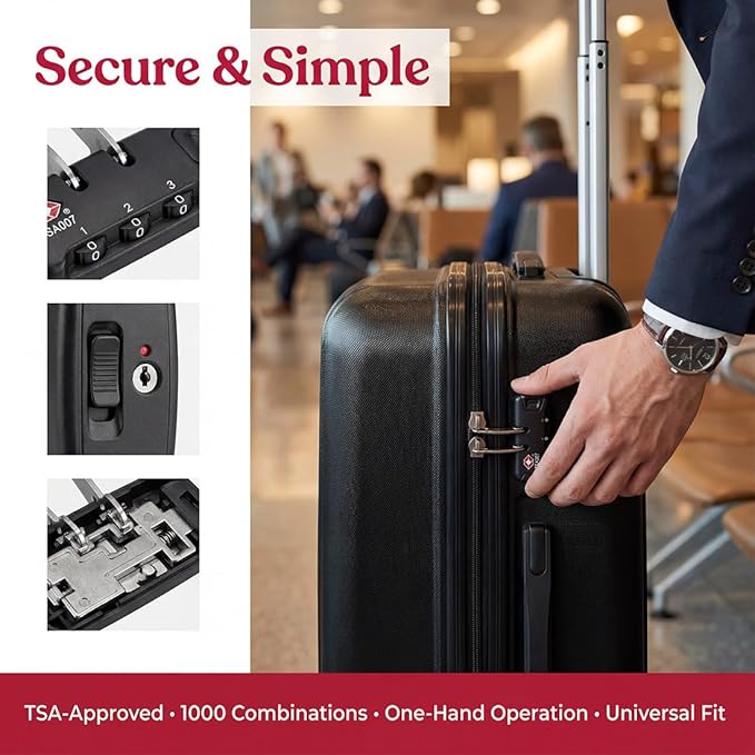 (2 Pieces) lizipai(Customs Locks) Combination Lock TSA Customs Lock Fixed Luggage Lock, Backpack Lock