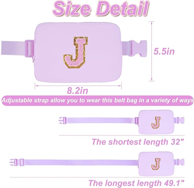 Uygafly Birthday Gifts for 6 7 8 9 10 11 12 13 Year Old Girls,Fanny Pack Belt Bag Crossbody Bags for Women Girls Kids,Fashion Waist Packs Cute Teen Trendy Stuff Travel Essentials | Lavender,J