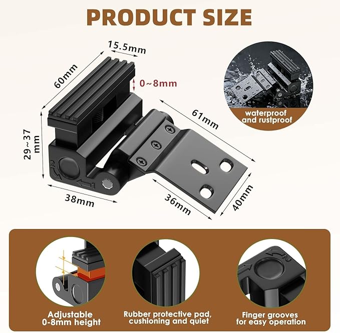 Portable Door Lock, Door Reinforcement Lock, Portable Door Lock for Travel - No Drilling, Interior Doors for Apartments, Hotels, bedrooms (1, Black（Drilling）)