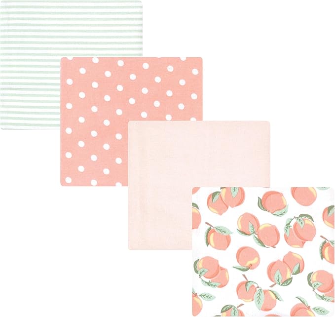 Hudson Baby Unisex Baby Cotton Flannel Receiving Blankets, Sweet Peach, One Size