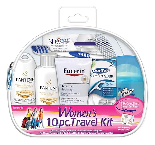 Convenience Kits Women’s Deluxe 10 PC Travel Kit (Pack of 6), Featuring Pantene Hair Products