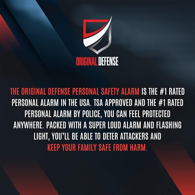 Original Defense® Siren Self-Defense Alarm - 130 dB Keychain Alarm with LED Strobe Light for Women, Children, and Elderly - Police Recommended - (Mint, 1 Count)