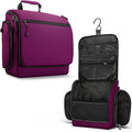 VENTURE 4TH Hanging Travel Toiletry Bag for Women & Men – Large Toiletry Organizer with 18 Compartments, Removable TSA Pouch, Travel Wash Bag for Toiletries, Makeup & Shaving Kit (Purple)