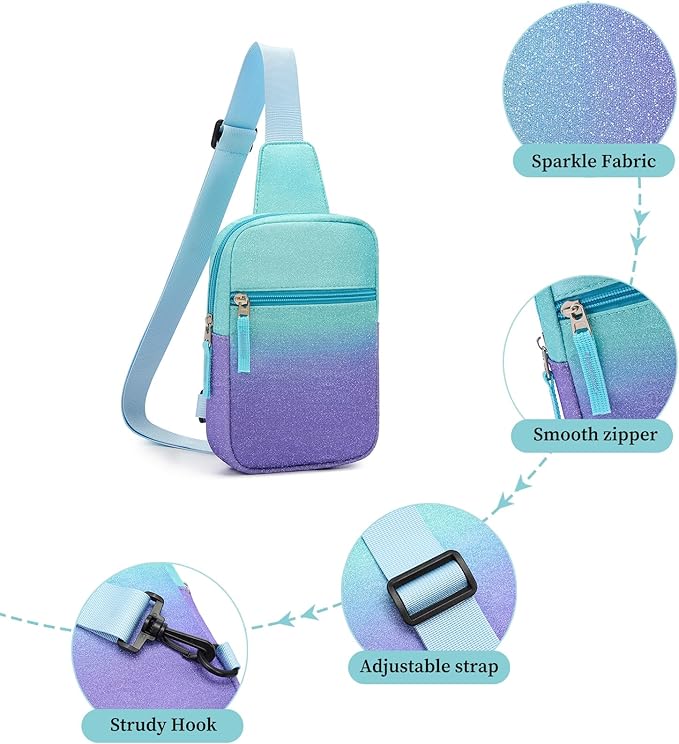 Mothers Day Gifts for Daughter, Birthday Graduation Gifts for 8 9 10 11 12 Year Old Teens Girls Her,Fanny Pack Sling Crossbody Bag Belt Bags Purse, Preppy Teen Girl Gift Trendy Stuff Travel Essentials