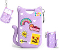 Silicone Case for Touchland Hand Sanitizer Spray, Compatible with Touchland 1 FL OZ/30ML with Keychain & 6 Charms, Cute Hand Sanitizer Travel Accessories, Mothers Day Gifts (Purple)