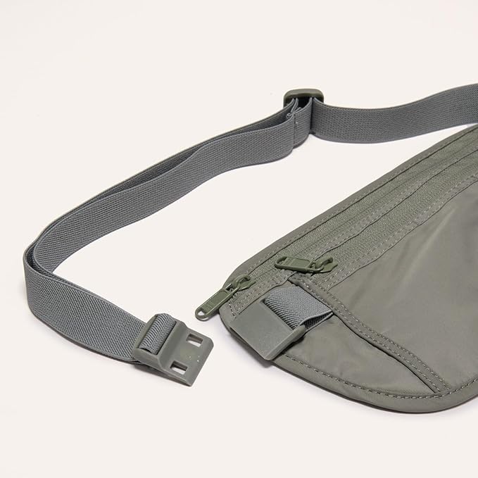 Pander RFID Blocking Travel Money Belt – Hidden Waist Pouch for Passport, Cash, Cards, Slim Belt Bag for Men and Women, (Pack of 2)