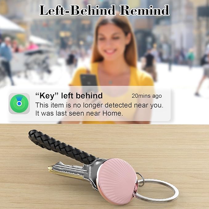 Air Tracker Tag, [MFi Certified] Smart Tag, Pet Bluetooth Tracker for Apple Find My, IP68 Waterproof,Replaceable Battery, Key Finder and Item Locator for Keys, Bags, Pets, Wallet-Pink