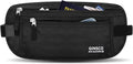 Money Belt for Travel Women Hidden Ginsco Slim RFID Blocking Passport Holder Unisex Travel Money Belt Under Clothes Anti Theft Travel Hidden Wallet for Travelling Workout Running Black 11''