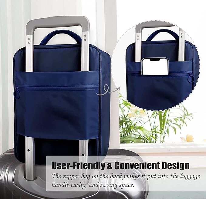 Travel Shoe Bag Waterproof Shoe Organizer Bag Holds 3 Pair of Shoes Shoe Packing Cube for Suitcase Travel and Daily Use Storage Pouch with Handle (Navy Blue)