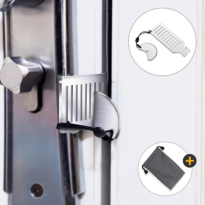 Portable Door Lock for Travel - Improved Travel Hotel Door Lock Apartment Security Device Door Jammer ozozo