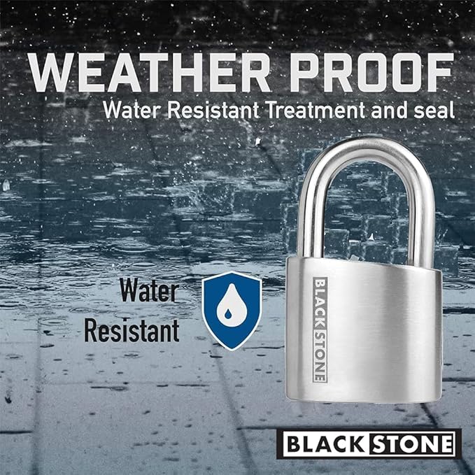 Blackstone Anti-Theft Loud 130db Alarm Padlock Weather Proof Heavy Duty Multi Purpose (12mm Shackle)