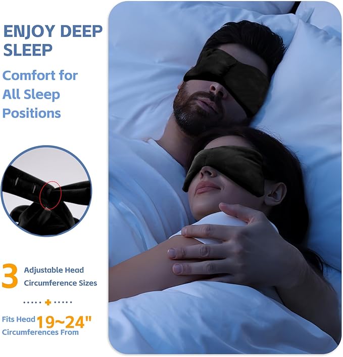SPRING SEAON Weighted Eye Mask with 100% Patented Light Blocking Design for Men and Women, Velvet Gravity Eye Mask with Adjustable Head Circumference for Sleeping, Airplane, Travel, Gifts for Wife