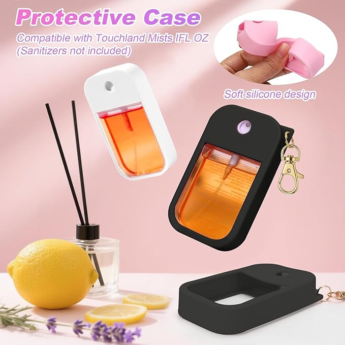 Silicone Case Compatible with Touchland Hand Sanitizer Spray, Protective Case for Power Mist and Glow Mist 1 fl oz