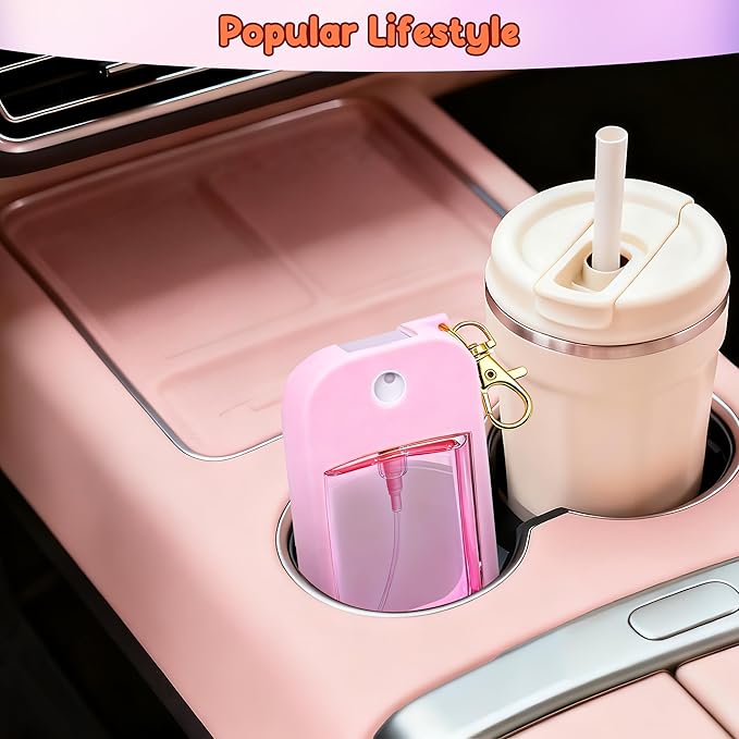 3 Pcs Silicone Case with Keychain Compatible with Touchland Hand Sanitizer Spray Mist 1 fl oz, 3 Colors Anti-Slip Protective Case(Red,Pink,Orange)