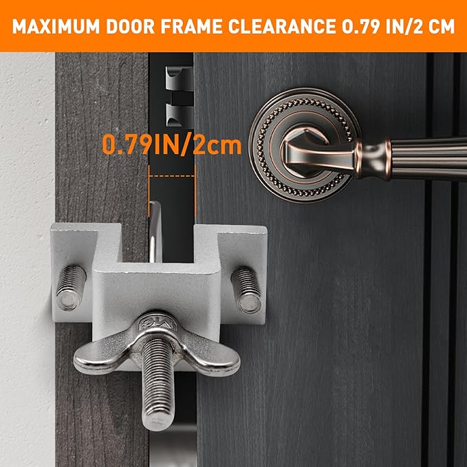 HOWDIA Portable Door Lock Dual Nut Adjustment, Thickened Body Hotel Door Locks for Travelers Security, Home Door Safety Locks from Inside for Additional Privacy