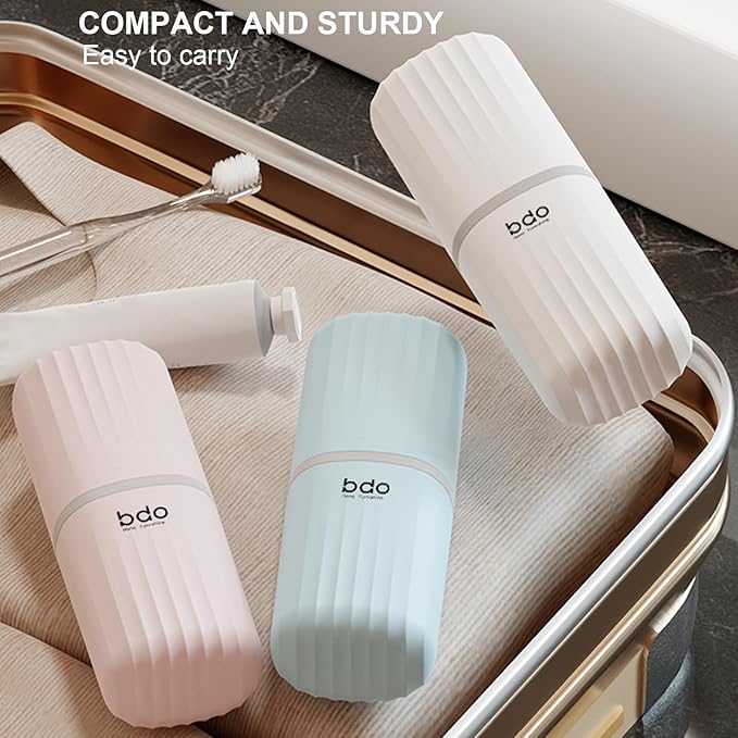 Toothbrush Travel Case Portable Clear Grey Toothbrush Holders with Cover, Leakproof Toothbrush & Toothpaste Holder for Traveling School Camping Business Trip Bathroom