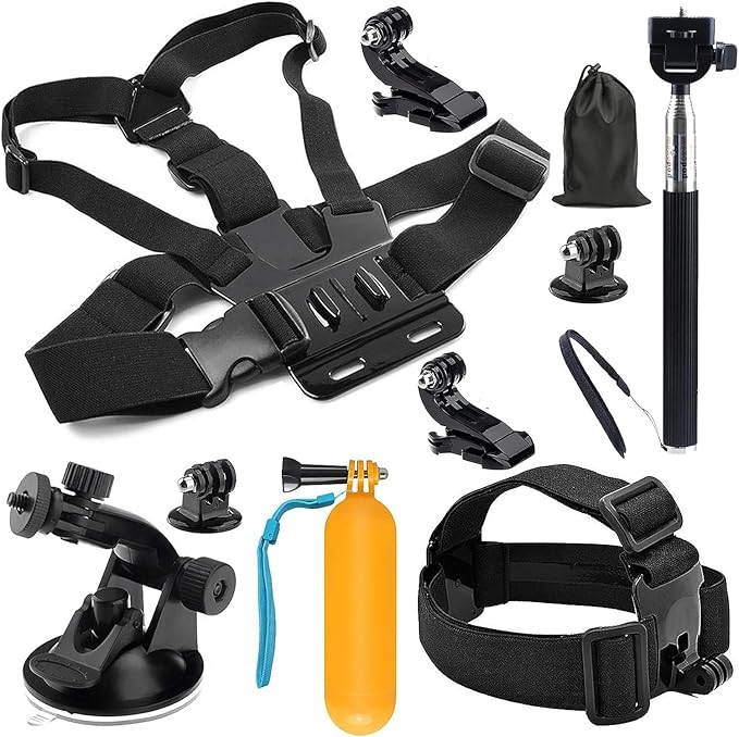 SHOOT 10-in-1 Accessory Kit for GoPro Accessories,Action Camera Accessories for GoPro Hero13 12 11 10 9 8 7 6 5 4 3+ 3 Hero Session 5 Black AKASO EK7000 Apeman SJ4000 5000 6000 DBPOWER AKASO