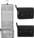 Relavel Large Toiletry Bag Travel Bag for Men, Travel Hanging Toiletries Bag with Hanging Hook, Large Capacity Door Room Essentials, Travel Organizer for Full Sized Cosmetics and Accessories - Black