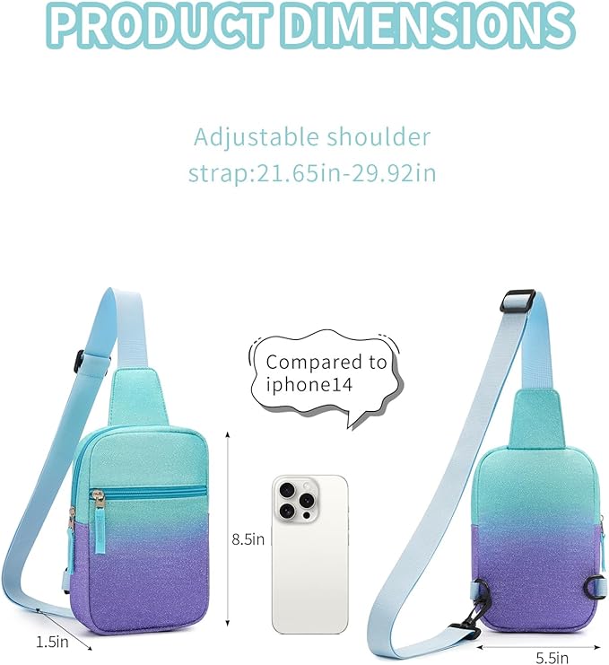 Mothers Day Gifts for Daughter, Birthday Graduation Gifts for 8 9 10 11 12 Year Old Teens Girls Her,Fanny Pack Sling Crossbody Bag Belt Bags Purse, Preppy Teen Girl Gift Trendy Stuff Travel Essentials