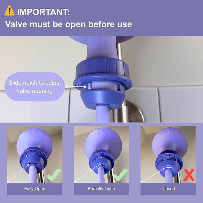 Squwash® Portable Shower Douche, Patented Slip-On Connector with Silicone Tip & Hose – Shower-Powered Hygiene Tool with Travel Bag